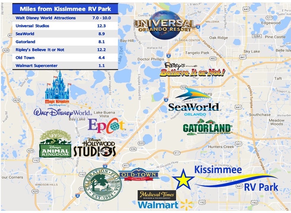 Map zoomed into the Orlando short-term rental area