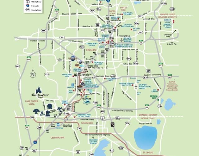 Map of the Orlando short-term rental area