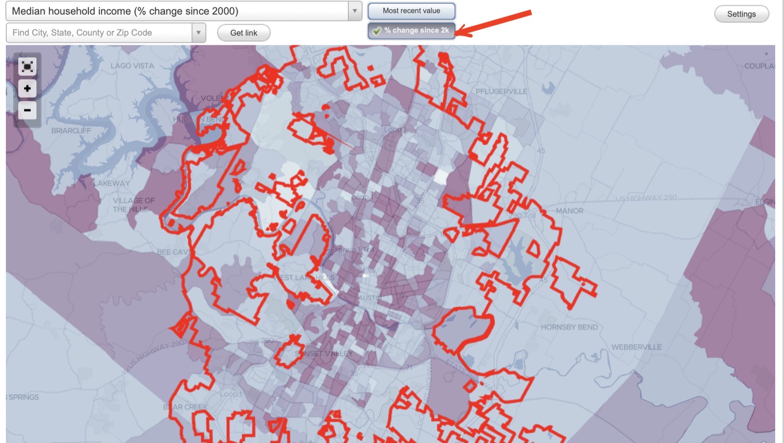 City-Data.com income growth map
