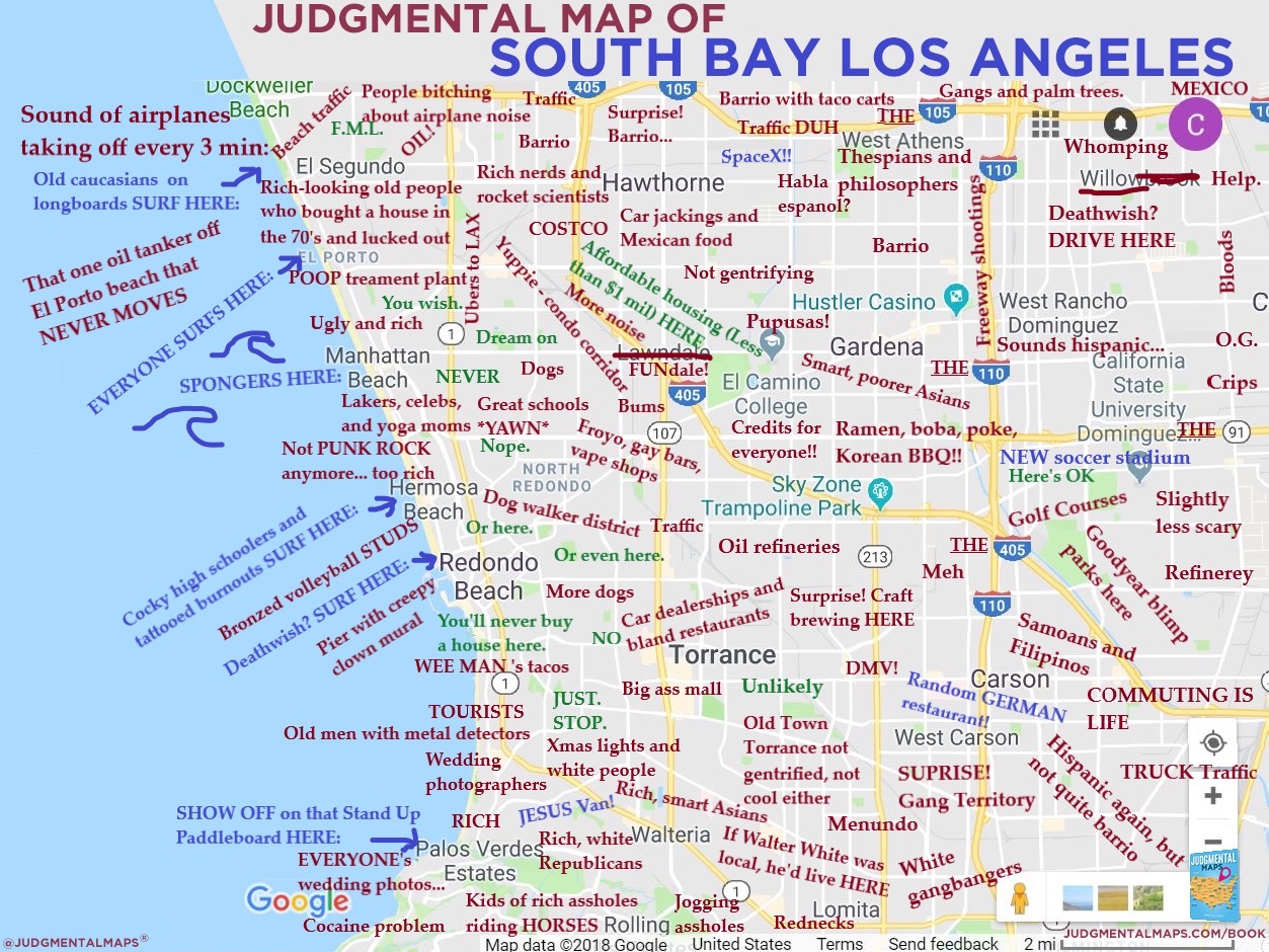 Map of South Bay Los Angeles