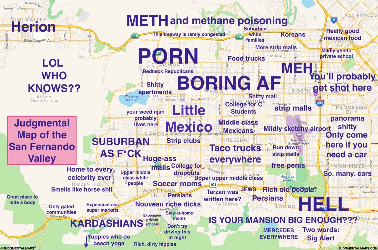 Map of the San Fernando Valley